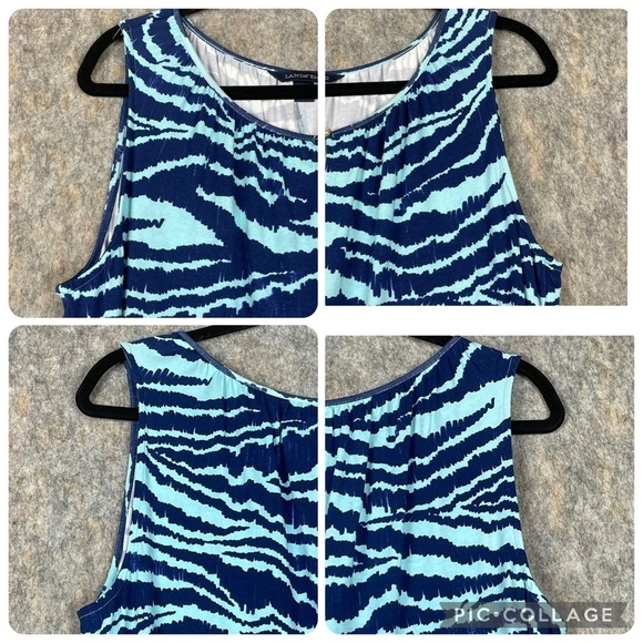 Lands End Tiger Print Resort Cruise Vacation Beach Casual Midi Sundress - Sz L - Picture 7 of 16
